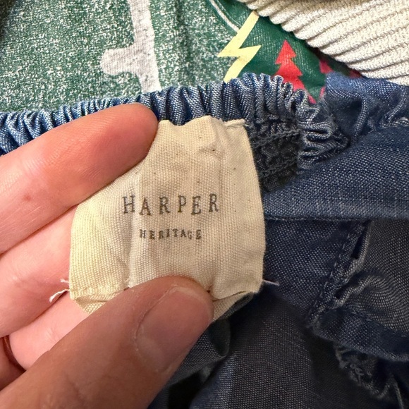 Blue Ruffled Denim Tank Top - Picture 4 of 6